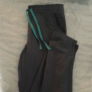 Figs Womens Skinny Scrub Pant - X Small Tall - Grey/Blue ties